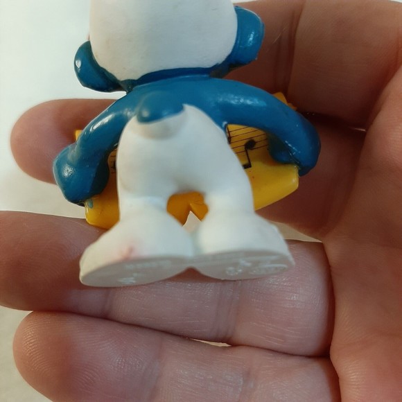 Smurfs Singer Caroler Smurf Sheet Music 1978 Vintage Schleich Figure Peyo - Picture 5 of 8